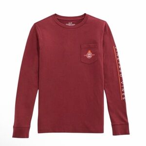 Vineyard Vines Kids Burgundy Long Sleeve Tee
